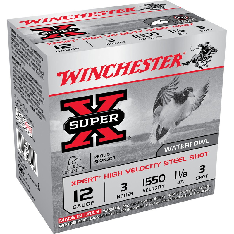 Winchester Xpert HV 12 Ga 3" 1-1/8 Oz Case 250 Rd in Shot Size 3 Ammo Size